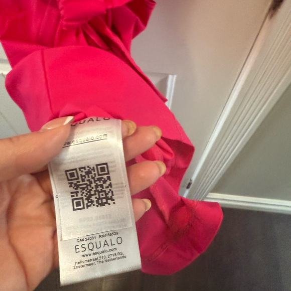 💗 EsQualo Hot Pink Puff Sleeve Dress | NWT | Size 12 | $135 Retail - Picture 10 of 14